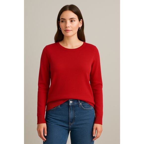 INC International Concepts Sweaters - INC Red Sweater Women’s Size Large Long Sleeve Crewneck Knit Pullover Cherrygirl